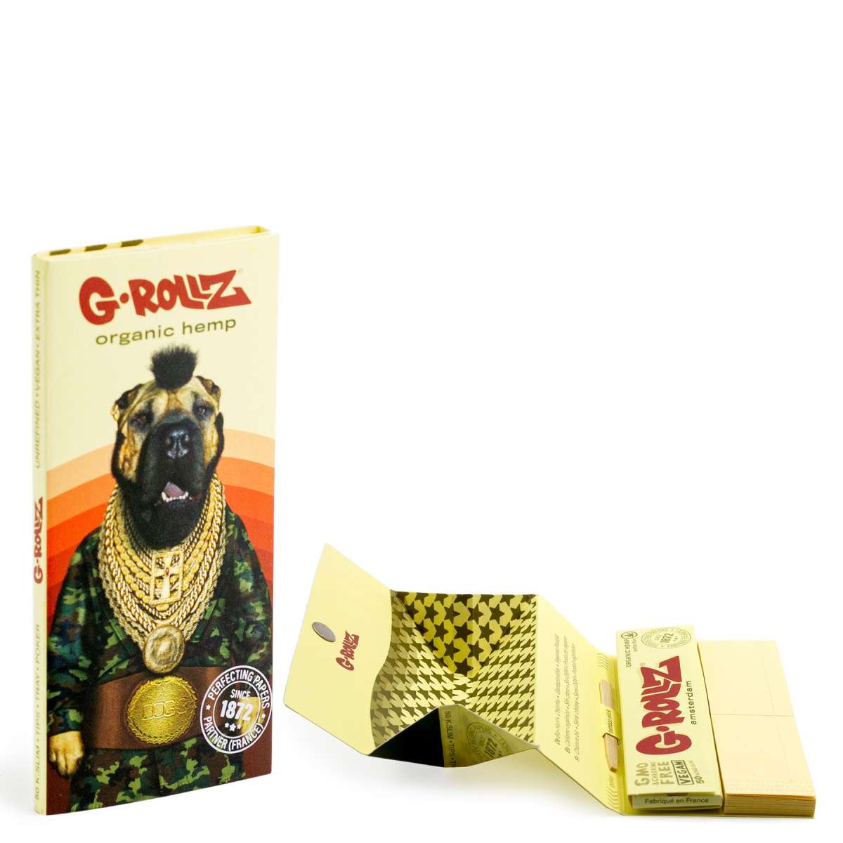 G-Rollz | 'Diamond T' - Organic Hemp Extra Thin - 50 KS Slim Papers + Tips & Tray