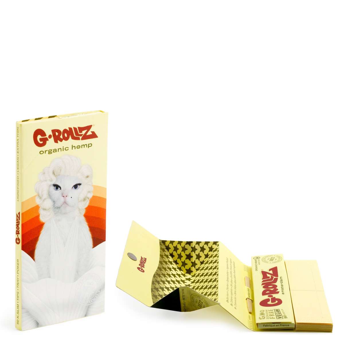 G-Rollz | 'Diamond T' - Organic Hemp Extra Thin - 50 KS Slim Papers + Tips & Tray (Copie)