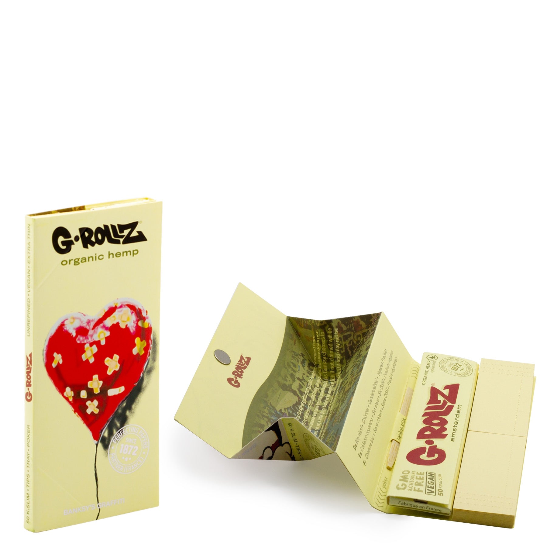 G-ROLLZ | Banksy's Graffiti KS Set 7 - Chanvre biologique extra fin - 50 feuilles KS